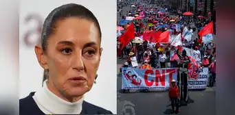 Claudia Sheinbaum, presidenta de México, rechaza encuentro con CNTE tras bloqueo y agresiones en Palacio Nacional Claudia Sheinbaum, presidenta de México, rechaza encuentro con CNTE tras bloqueo y agresiones en Palacio Nacional