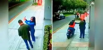 Chalecos del MTC no evitan robos: motorizado asalta a una pareja en calle de San Borja Chalecos del MTC no evitan robos: motorizado asalta a una pareja en calle de San Borja