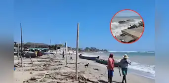 Fuertes oleajes golpean el malecón de Zorritos: inundaciones, destrucción y pérdidas que superan los S/300.000 Fuertes oleajes golpean el malecón de Zorritos: inundaciones, destrucción y pérdidas que superan los S/300.000