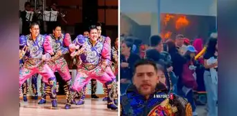 Cabeza de dragón se incendia y genera terror durante presentación de grupo Morenos Ardientes en concurso de caporales
