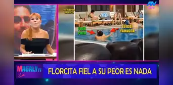 Flor Polo y su novio se dan muestras de amor en una piscina y Magaly Medina reacciona: “Es un caso perdido”