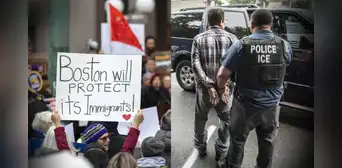 Organización MASS 50-501 marchó en Boston por la defensa de inmigrantes y justicia en EEUU: "No ICE, no al odio"