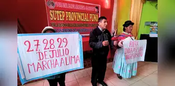 Gremios de Puno anuncian nuevas movilizaciones contra Dina Boluarte por Fiestas Patrias: "Nos mantenemos en pie de lucha" Gremios de Puno anuncian nuevas movilizaciones contra Dina Boluarte por Fiestas Patrias: "Nos mantenemos en pie de lucha"