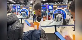 Peruano ingresa a faja transportadora de equipaje en nuevo Aeropuerto Jorge Chávez y usuarios quedan intrigados