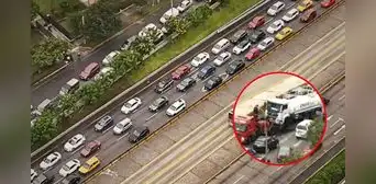 Caos vehicular en Vía Expresa tras accidente con cisterna de Emape: decenas de autos detenidos