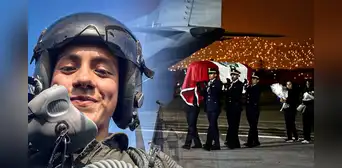 Así llegaron los restos de Ashley Vargas a la Base Aérea Las Palmas: sobre los hombros con la bandera de Perú Así llegaron los restos de Ashley Vargas a la Base Aérea Las Palmas: sobre los hombros con la bandera de Perú