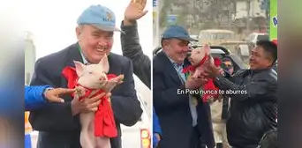 Vecino de Ate le regaló un chanchito al alcalde Rafael López Aliaga y usuarios bromean: "Porky y Porkisito" Vecino de Ate le regaló un chanchito al alcalde Rafael López Aliaga y usuarios bromean: "Porky y Porkisito"