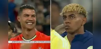 Lamine Yamal y su desoladora reacción que se hizo viral mientras Cristiano Ronaldo y Portugal celebraban tras ganar la Nations League Lamine Yamal y su desoladora reacción que se hizo viral mientras Cristiano Ronaldo y Portugal celebraban tras ganar la Nations League