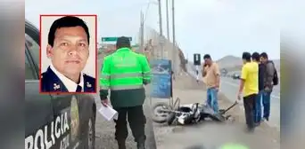 Policía en moto muere tras brutal choque con camión en la Panamericana Sur a la altura de Cañete