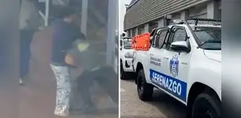 ¡Indignante! Captan a mujer golpeando a su hijo en plena calle de Ate por no saber atarse los pasadores ¡Indignante! Captan a mujer golpeando a su hijo en plena calle de Ate por no saber atarse los pasadores