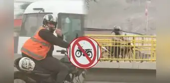 Motociclistas usan puente peatonal pese a prohibición y presencia de cámaras en Puente Piedra Motociclistas usan puente peatonal pese a prohibición y presencia de cámaras en Puente Piedra