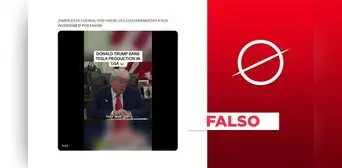 Es un montaje este video en el que Donald Trump prohíbe la producción de Tesla en Estados Unidos Es un montaje este video en el que Donald Trump prohíbe la producción de Tesla en Estados Unidos