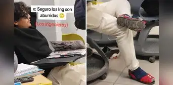 Estudiante de ingeniería va a clases con sus ojotas y causa furor en redes: "Le van a durar 5 generaciones”