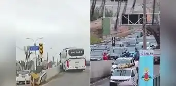 Bus turístico choca en ingreso al aeropuerto Jorge Chávez, en la av. Morales Duárez Bus turístico choca en ingreso al aeropuerto Jorge Chávez, en la av. Morales Duárez