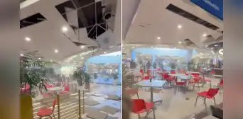 Parte del techo del patio de comida de Plaza Norte colapsa tras temblor de 6.1 grados que sacudió Lima y Callao Parte del techo del patio de comida de Plaza Norte colapsa tras temblor de 6.1 grados que sacudió Lima y Callao