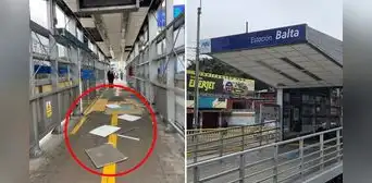 Tras fuerte sismo en Lima y Callao, colapsa parte del techo de la estación Balta del Metropolitano de Lima Tras fuerte sismo en Lima y Callao, colapsa parte del techo de la estación Balta del Metropolitano de Lima