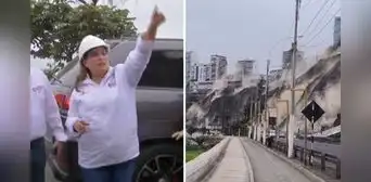 Solo para la foto: Dina Boluarte verificó daños del sismo en la Costa Verde por 20 segundos y se marchó