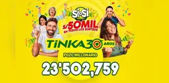 Resultados de La Tinka EN VIVO HOY domingo 15 de junio: números ganadores, premios y el Pozo Millonario