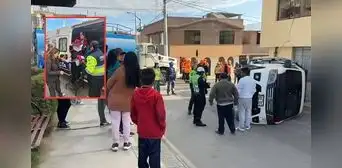 Escolares se salvan de morir luego de que auto "colectivero" se volcara contra cisterna en Arequipa Escolares se salvan de morir luego de que auto "colectivero" se volcara contra cisterna en Arequipa