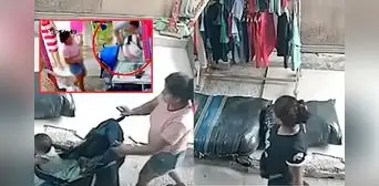 Cámaras captan a mujeres robando prendas de US$500 con bebé en coche en Tumbes Cámaras captan a mujeres robando prendas de US$500 con bebé en coche en Tumbes