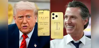 Gavin Newsom se 'burla' del nuevo celular presentado por Donald Trump en Estados Unidos: "Fabricado en China"