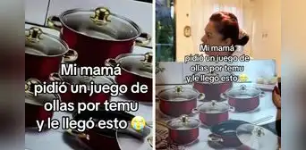 Mujer pidió un juego de ollas en Temu, pero lo que recibió desató un sinfín de risas: "Reír para no llorar"
