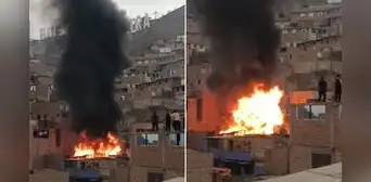 Fuerte incendio afectó vivienda en Puente Piedra: cuatro unidades de bomberos atendieron el siniestro Fuerte incendio afectó vivienda en Puente Piedra: cuatro unidades de bomberos atendieron el siniestro