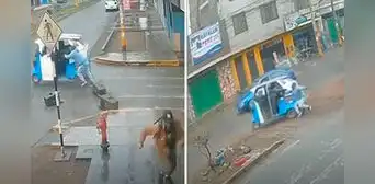 Hombre se enfrenta a 3 ladrones que huían en mototaxi en Lima tras robar sillas de su negocio y logra recuperarlas