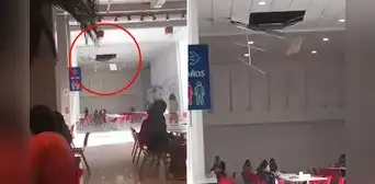 Tercer colapso en Plaza Norte durante junio: se cae parte del techo del patio de comidas mientras visitantes almuerzan