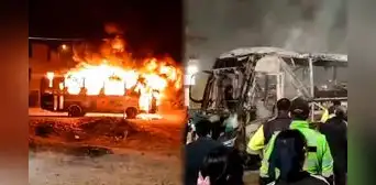 Extorsionadores incendiaron un bus con el chofer dentro en Trujillo: el conductor logró escapar Extorsionadores incendiaron un bus con el chofer dentro en Trujillo: el conductor logró escapar