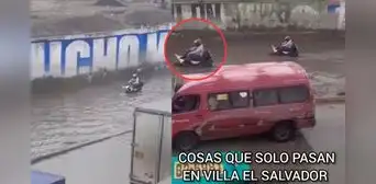 Peruano es captado manejando motocicleta en 'laguna artificial' que se formó por lluvias en pista de VES: "Terreneitor" Peruano es captado manejando motocicleta en 'laguna artificial' que se formó por lluvias en pista de VES: "Terreneitor"