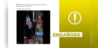 Video de un hombre que retira banderas de Estados Unidos de un poste en Nueva York no es de junio de 2025 Video de un hombre que retira banderas de Estados Unidos de un poste en Nueva York no es de junio de 2025