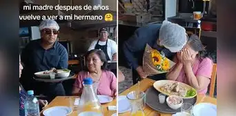 Peruano se disfraza de mesero y emociona a su madre tras años sin verla: “Para la mujer más hermosa”
