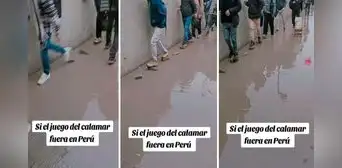 Lluvias inundan pistas y peatones tienen que caminar sobre ladrillos: "El juego del calamar versión Perú" Lluvias inundan pistas y peatones tienen que caminar sobre ladrillos: "El juego del calamar versión Perú"