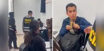 Detienen en plena clase a estudiante acusado de extorsionar a docente universitario en Trujillo Detienen en plena clase a estudiante acusado de extorsionar a docente universitario en Trujillo