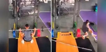 Fuerte sismo sorprende a joven que hacía sentadillas en gimnasio: trató de evacuar, pero le dio un calambre Fuerte sismo sorprende a joven que hacía sentadillas en gimnasio: trató de evacuar, pero le dio un calambre