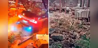 Cámaras captan instante en que camioneta destroza restaurante 'El Charrúa' y atropella comensales en La Molina