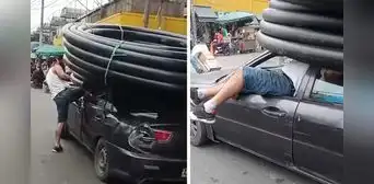 Taxista peruano genera polémica por cargar voluminosa manguera en auto y recibe duras críticas: “Irresponsabilidad total” Taxista peruano genera polémica por cargar voluminosa manguera en auto y recibe duras críticas: “Irresponsabilidad total”