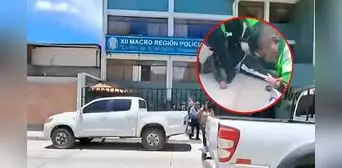 Policía recibe brutal golpiza de sus colegas tras negarles entrada a comisaría por presunto estado de ebriedad en Áncash