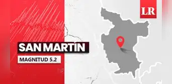 Temblor de magnitud 5,2 se sintió en San Martín hoy, según IGP Temblor de magnitud 5,2 se sintió en San Martín hoy, según IGP