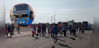 Panamericana Sur bloqueada: protesta de mineros deja vehículos varados y pasajeros heridos por ataque a buses en Ica Panamericana Sur bloqueada: protesta de mineros deja vehículos varados y pasajeros heridos por ataque a buses en Ica