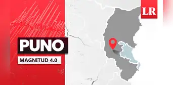 Temblor de magnitud 4,0 se sintió en Puno hoy, según IGP