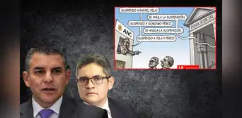 Suspensiones anuladas: Carlincatura expone los ataques del jefe de la ANC contra Domingo Pérez y Rafael Vela Suspensiones anuladas: Carlincatura expone los ataques del jefe de la ANC contra Domingo Pérez y Rafael Vela