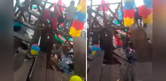 Piso se desploma durante cumpleaños infantil e invitados caen al agua en Iquitos Piso se desploma durante cumpleaños infantil e invitados caen al agua en Iquitos