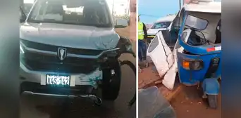 Violento choque entre mototaxi y camioneta deja un herido grave y un conductor prófugo en Juliaca