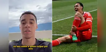 Jamal Musiala reaparece en las redes sociales tras su grave lesión y manda un mensaje de optimismo: "No hay que culpar a nadie" Jamal Musiala reaparece en las redes sociales tras su grave lesión y manda un mensaje de optimismo: "No hay que culpar a nadie"