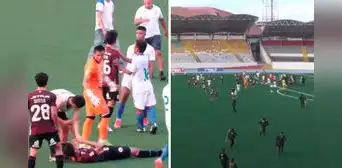 Partido de Universitario en la Liga 3 terminó en pelea: jugadores, cuerpo técnico e hinchas se enfrascaron en batalla campal
