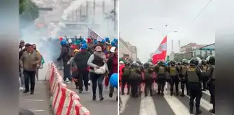 Mineros artesanales se enfrentan a la Policía Nacional en av. Abancay tras 10 días de protesta Mineros artesanales se enfrentan a la Policía Nacional en av. Abancay tras 10 días de protesta