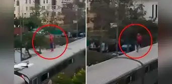 Captan a hombre disfrazado de Spider-Man corriendo sobre los trenes de López Aliaga: “Está buscando al Dr. Octopus”