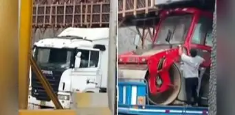 Camión queda atorado en puente Bajada de Baños, que estaba en mantenimiento, en Barranco